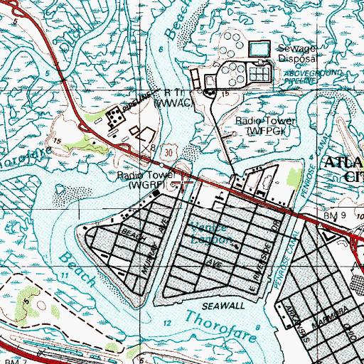 Topographic Map of WGRF Radio Tower (Conway), NJ