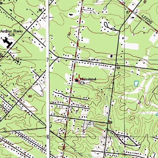 Topographic Map of Mainland Church, NJ