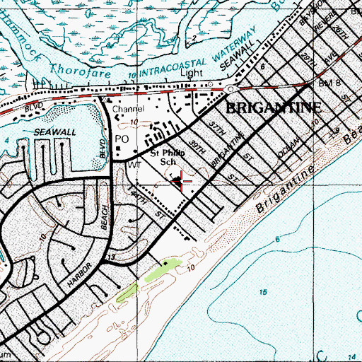 Topographic Map of Saint Philip School, NJ
