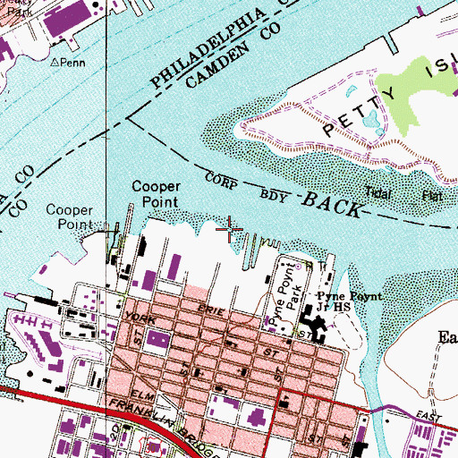 Topographic Map of WCAM Radio Tower (Conway), NJ