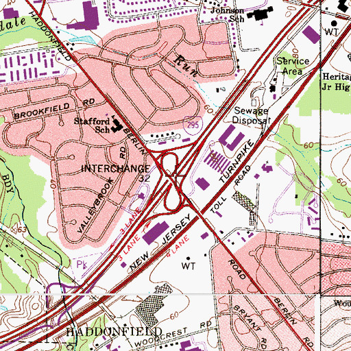 Topographic Map of Interchange 32, NJ