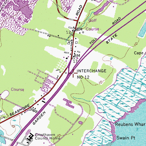 Topographic Map of Interchange Number 12, NJ