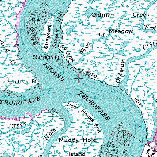 Topographic Map of Gull Island Thorofare, NJ