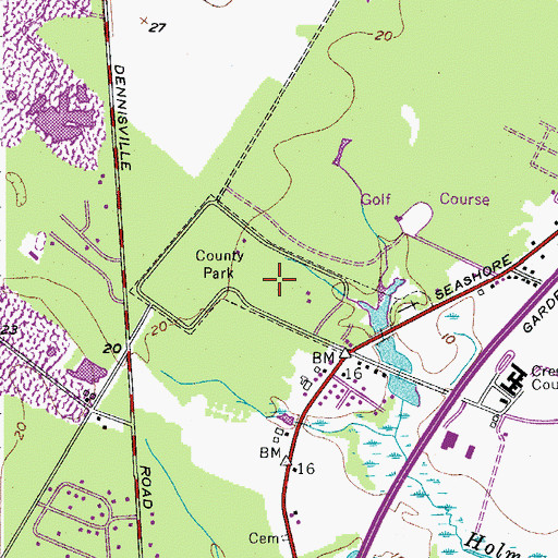 Topographic Map of Cape May County Park, NJ