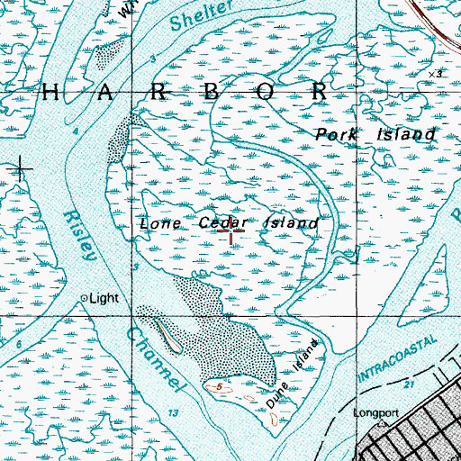 Topographic Map of Lone Cedar Island, NJ