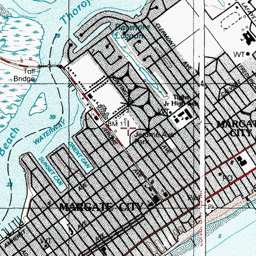 Topographic Map of Jerome Avenue Park, NJ