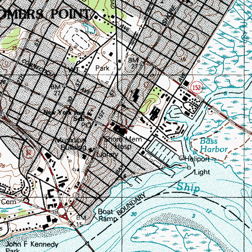 Topographic Map of Shore Medical Center, NJ