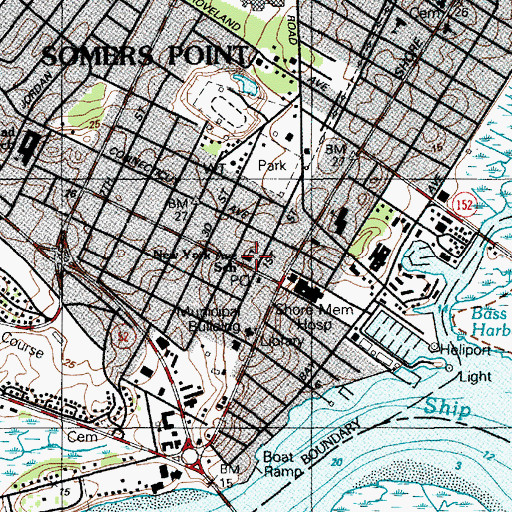 Topographic Map of New York Avenue School, NJ