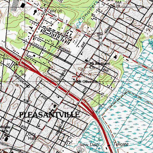 Topographic Map of Mount Olive Church, NJ