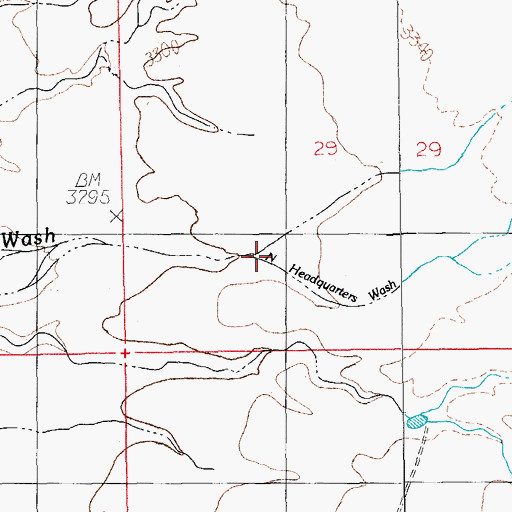 Topographic Map of North Headquarters Wash, AZ