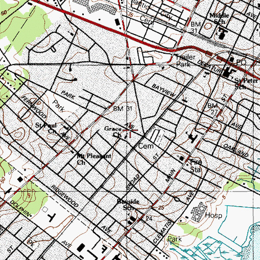 Topographic Map of Grace Church, NJ