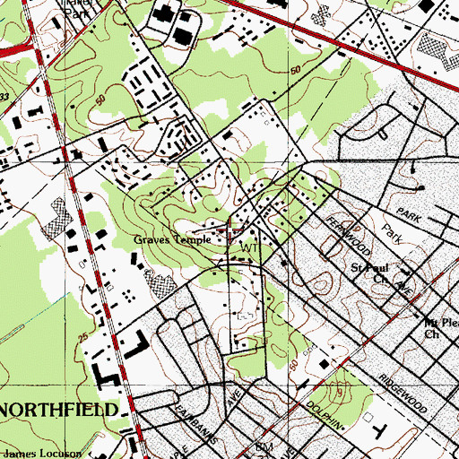 Topographic Map of Graves Temple, NJ
