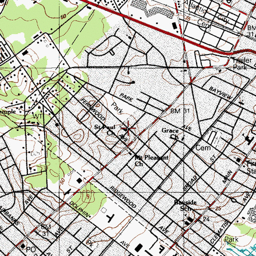 Topographic Map of Saint Paul Church, NJ