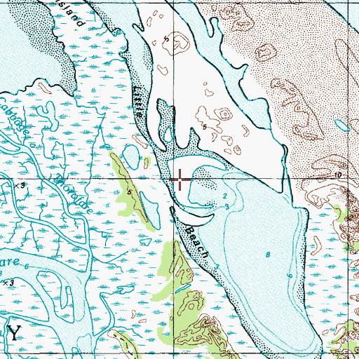 Topographic Map of Little Beach, NJ