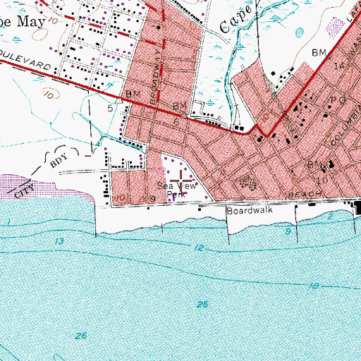 Topographic Map of Sea View Park, NJ