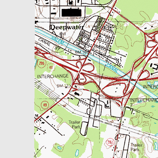 Topographic Map of Interchange 1, NJ