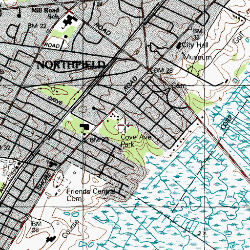 Topographic Map of Cove Avenue Park, NJ