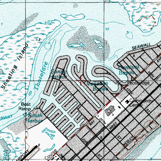 Topographic Map of Sunny Harbor, NJ