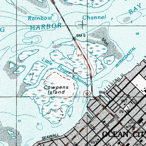 Topographic Map of Little Finger Channel, NJ