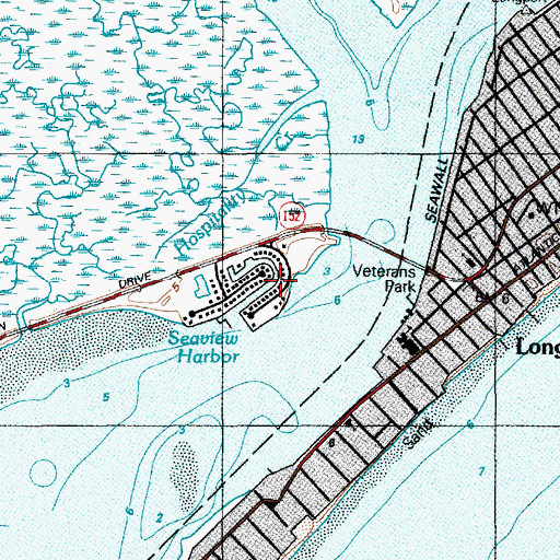 Topographic Map of Seaview Harbor, NJ
