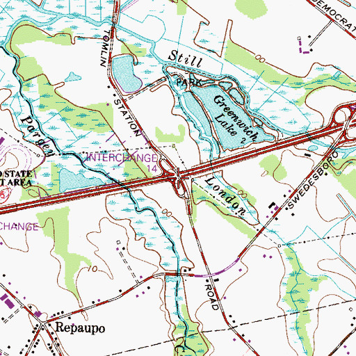 Topographic Map of Interchange 15, NJ