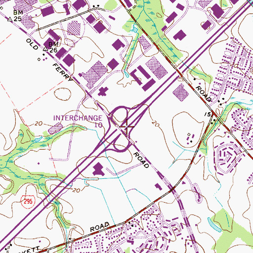 Topographic Map of Interchange 10, NJ