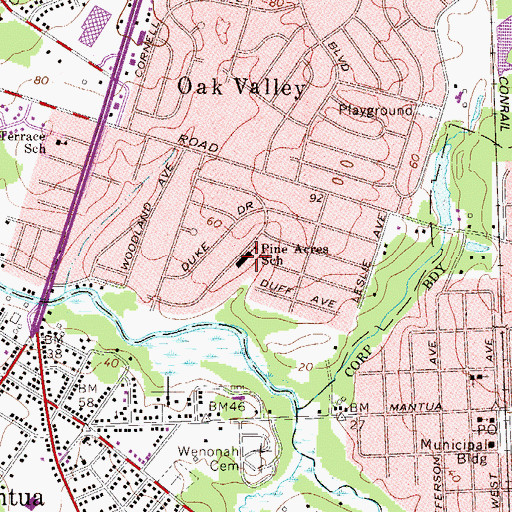 Topographic Map of Pine Acres Early Childhood Center School, NJ