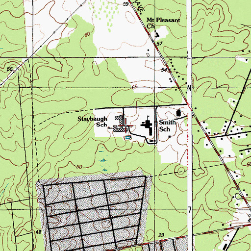 Topographic Map of Slaybaugh School, NJ