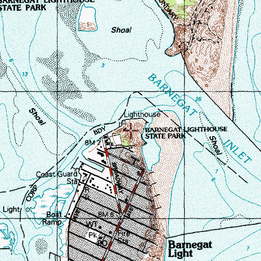Topographic Map of Barnegat Lighthouse State Park, NJ