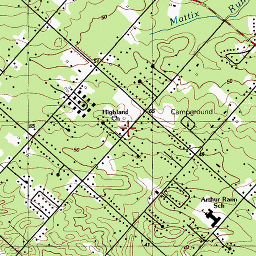 Topographic Map of Highland Church, NJ
