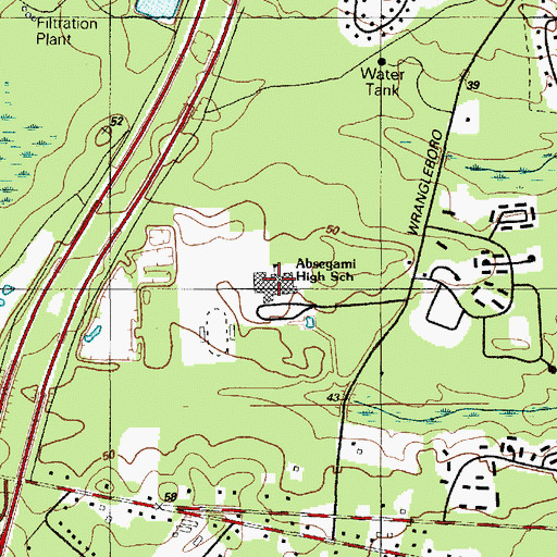 Topographic Map of Absegami High School, NJ