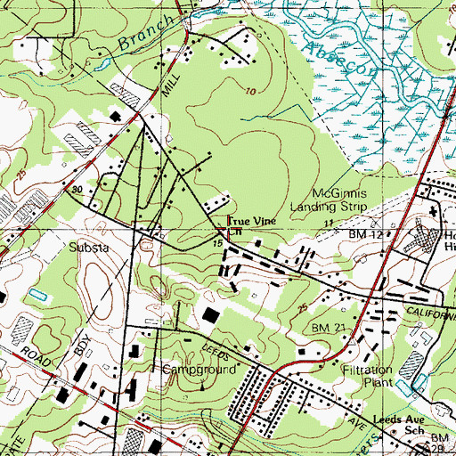 Topographic Map of True Vine Church, NJ