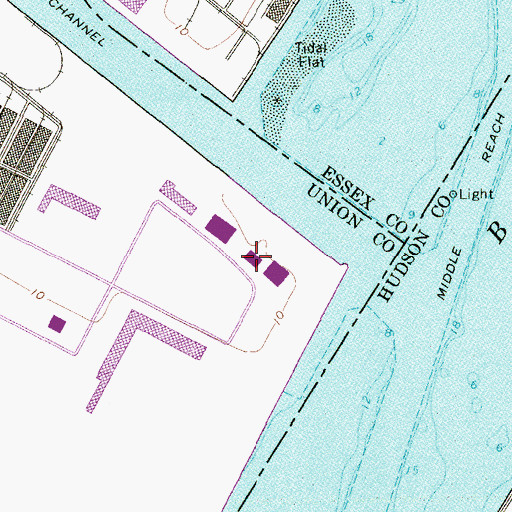 Topographic Map of Port Elizabeth Marine Terminal, NJ