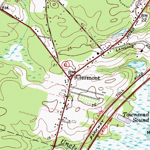 Topographic Map of Clermont, NJ