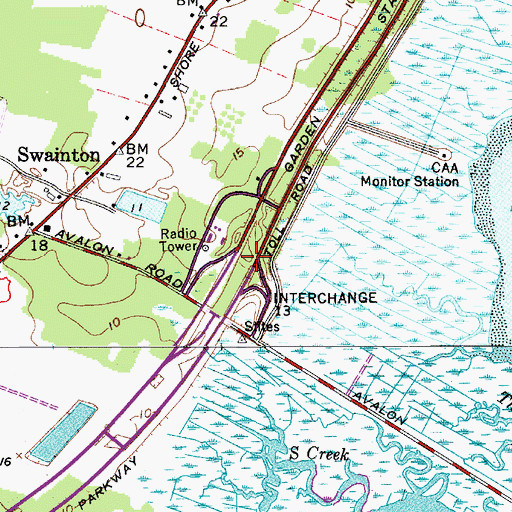Topographic Map of Interchange 13, NJ