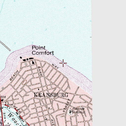 Topographic Map of Belvedero Beach, NJ