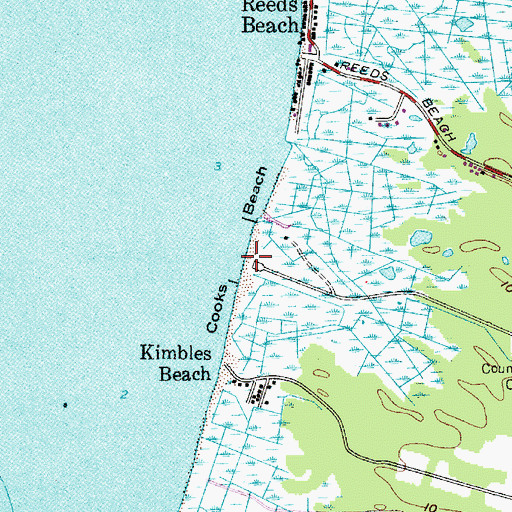 Topographic Map of Cooks Beach, NJ