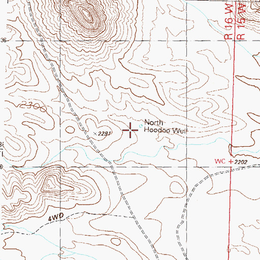 Topographic Map of North Hoodoo Well, AZ