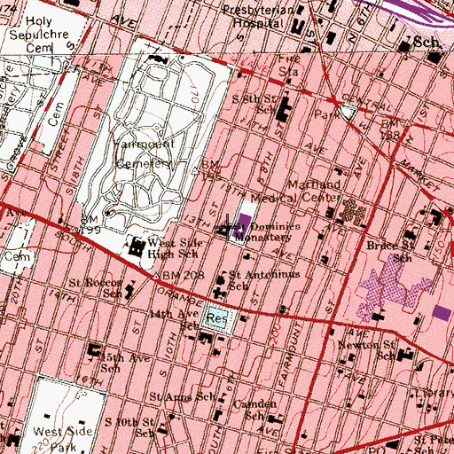 Topographic Map of Dominics Monastery, NJ