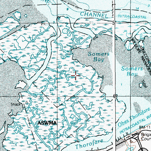 Topographic Map of Absecon State Wildlife Management Areas, NJ