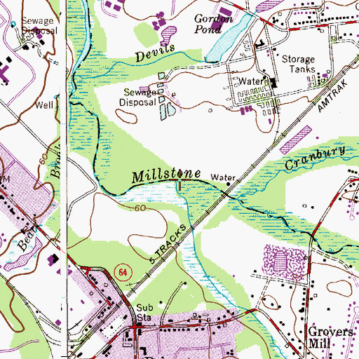 Topographic Map of Bear Brook, NJ