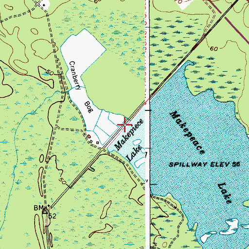 Topographic Map of Makepeace Lake, NJ