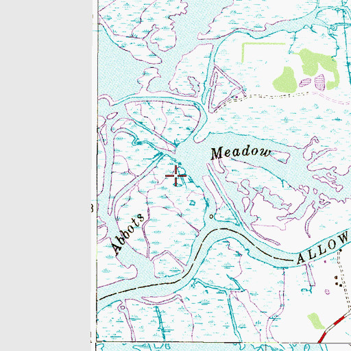 Topographic Map of Abbots Meadow, NJ