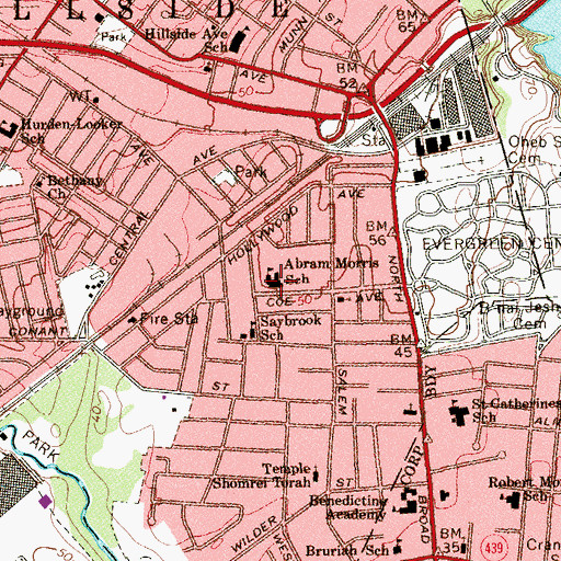 Topographic Map of Abram Morris Elementary School, NJ