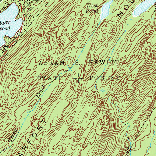 Topographic Map of Abram S Hewitt State Forest, NJ