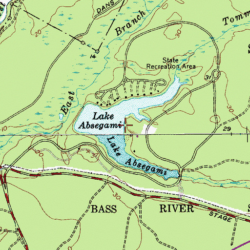 Topographic Map of Lake Absegami, NJ