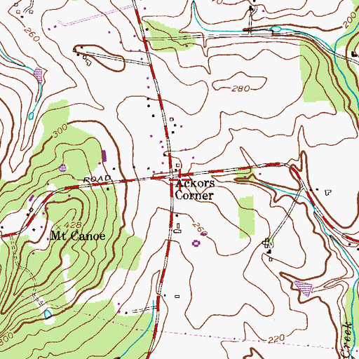 Topographic Map of Ackers Corner, NJ