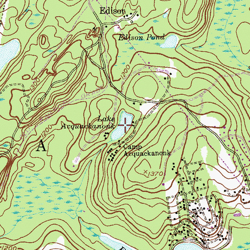 Topographic Map of Lake Acquackanonk, NJ