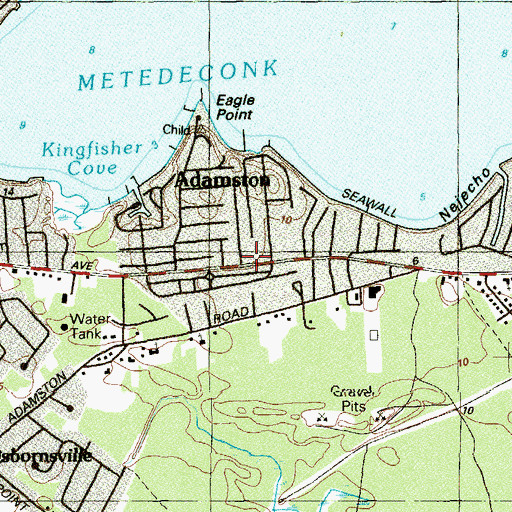 Topographic Map of Adamston, NJ
