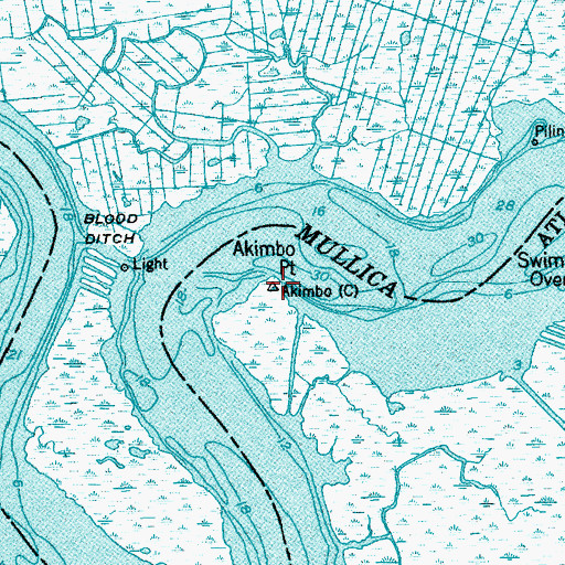 Topographic Map of Akimbo Point, NJ